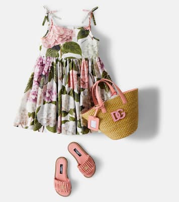 DG ruched leather slides | Dolce&Gabbana Kids