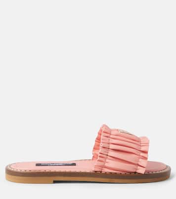DG ruched leather slides | Dolce&Gabbana Kids
