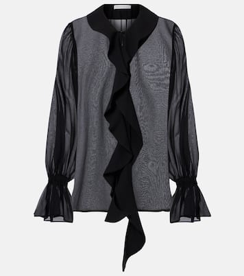 Ruffled sheer silk blouse | Nina Ricci