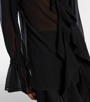 Ruffled sheer silk blouse | Nina Ricci