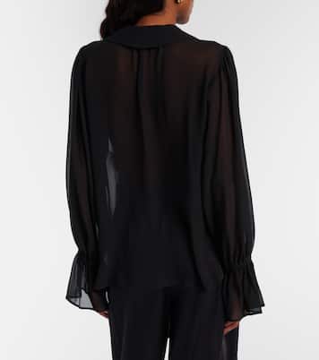 Ruffled sheer silk blouse | Nina Ricci