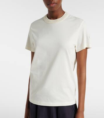 Crochet-trimmed cotton jersey T-shirt | Moncler