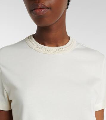 Crochet-trimmed cotton jersey T-shirt | Moncler