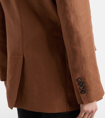 Double-breasted linen blazer | Brunello Cucinelli