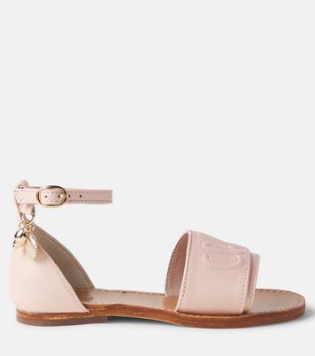 Logo leather sandals | Chloé Kids