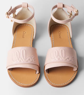 Logo leather sandals | Chloé Kids