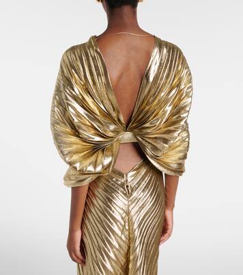 Asymmetric silk-blend lamé gown | Roberto Cavalli