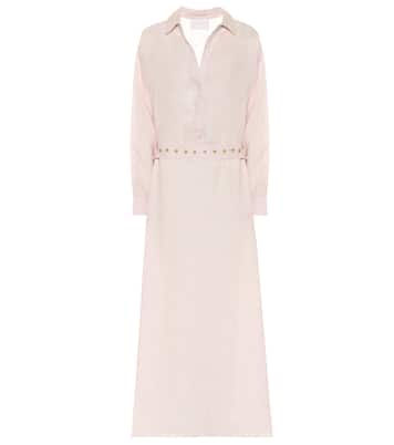 Porto linen maxi shirt dress | Asceno