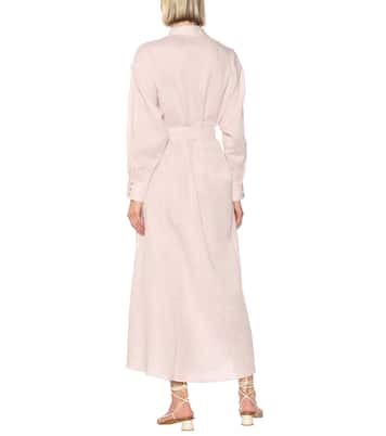 Porto linen maxi shirt dress | Asceno