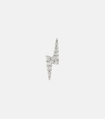 Lightning Bolt 14kt white gold single earring with diamonds | Maria Tash