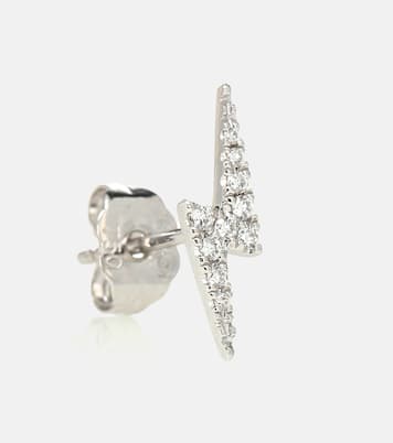 Lightning Bolt 14kt white gold single earring with diamonds | Maria Tash