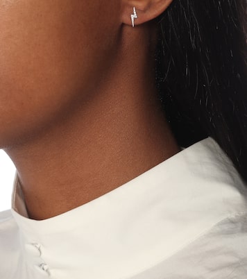 Lightning Bolt 14kt white gold single earring with diamonds | Maria Tash