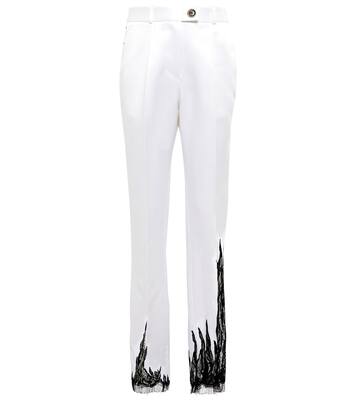 Lace-trimmed satin straight pants | Peter Do