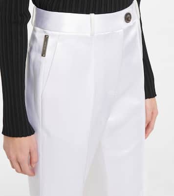 Lace-trimmed satin straight pants | Peter Do