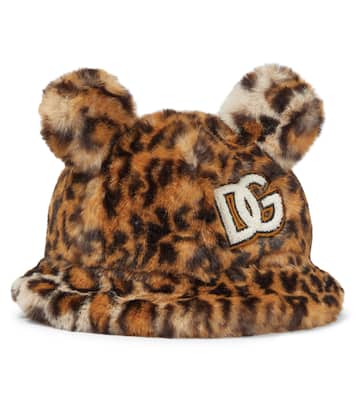 Leopard-print faux fur hat | Dolce&Gabbana Kids