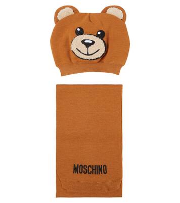 Logo beanie and scarf | Moschino Kids