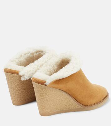Wedge-Mules mit Shearling | Isabel Marant