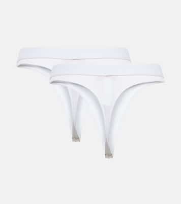Set of 2 logo cotton thongs | Off-White