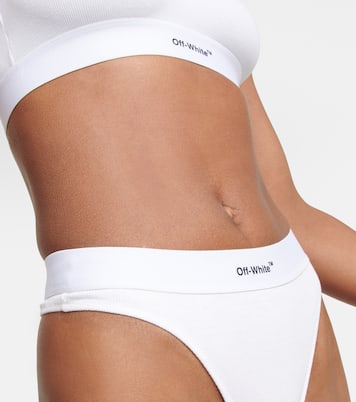Set of 2 logo cotton thongs | Off-White