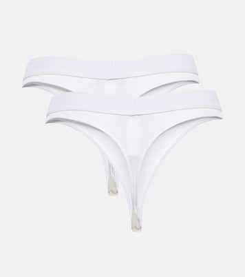 Set of 2 logo cotton thongs | Off-White