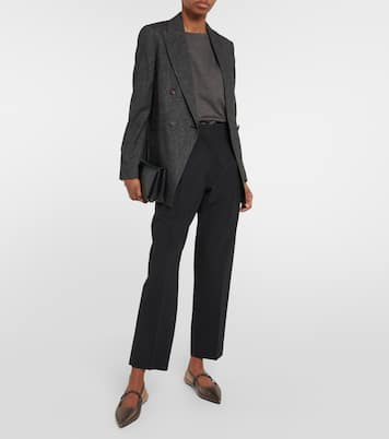 Embellished leather slingback flats | Brunello Cucinelli