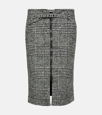 Chevron wool-blend midi skirt | Tom Ford