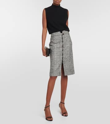 Chevron wool-blend midi skirt | Tom Ford