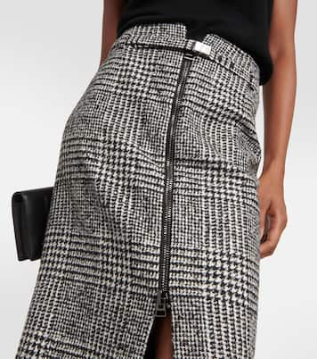 Chevron wool-blend midi skirt | Tom Ford