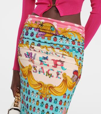 Printed draped midi skirt | Versace