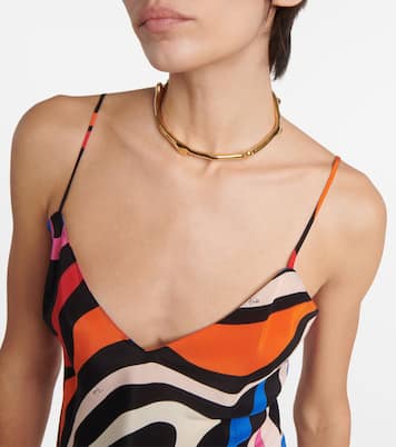 Camisole Marmo in seta con stampa | Pucci