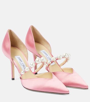 Aurelie 85 embellished satin pumps | Jimmy Choo