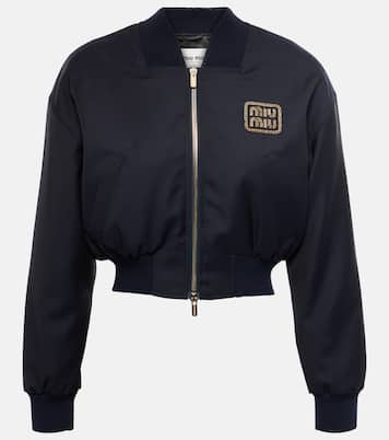 Cropped wool bomber jacket | Miu Miu