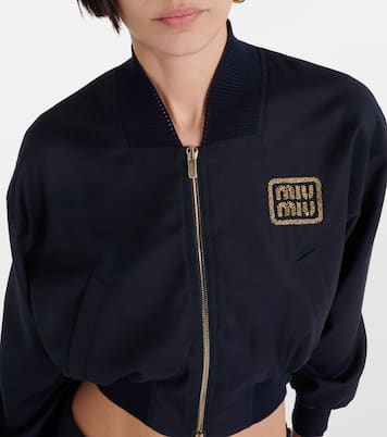 Cropped wool bomber jacket | Miu Miu