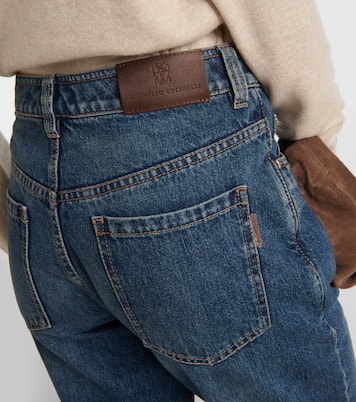Jeans rectos Baggy de tiro alto | Brunello Cucinelli
