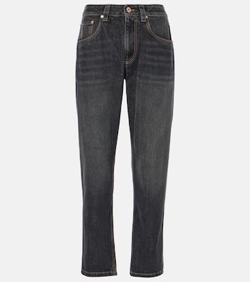 Jeans rectos con logo | Brunello Cucinelli