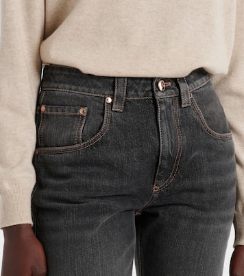 Jeans rectos con logo | Brunello Cucinelli