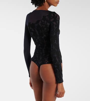 Graphic Flower sheer mesh bodysuit | Wolford
