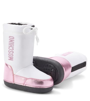 Stivali doposcì in similpelle con logo | Moschino Kids
