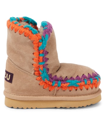 Stivaletti in suede con shearling | Mou Kids