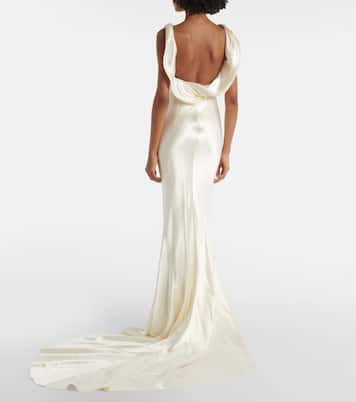 Bridal - Abito lungo Chiara in seta e lana | Danielle Frankel