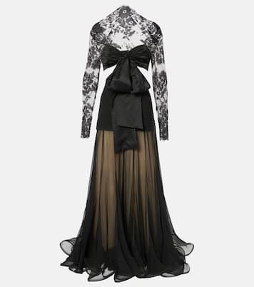 Abito lungo Illustration Flounce in seta | Zimmermann