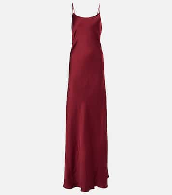 Robe longue en crêpe de satin | Victoria Beckham