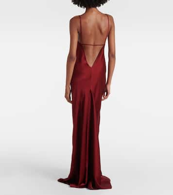 Robe longue en crêpe de satin | Victoria Beckham