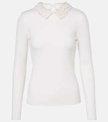 Top in maglia di lana a coste | Carolina Herrera