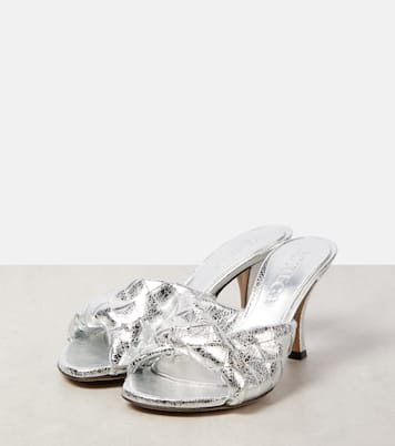 Mules Blink Intrecciato 80 en cuir métallisé | Bottega Veneta