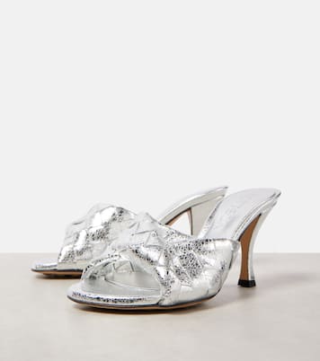 Mules Blink Intrecciato 80 en cuir métallisé | Bottega Veneta