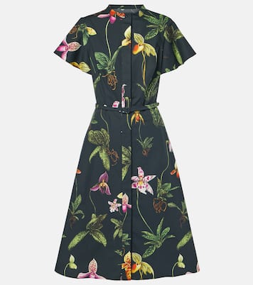 Floral cotton-blend midi dress | Oscar de la Renta