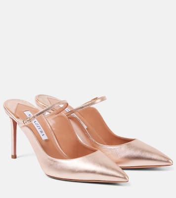 Mules Bellezza 85 de piel metalizada | Aquazzura