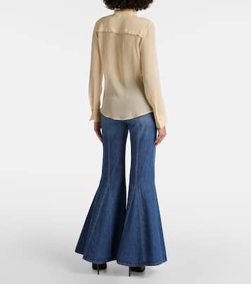 Blusa in crêpon di seta con volant | Chloé