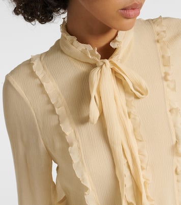 Blusa in crêpon di seta con volant | Chloé